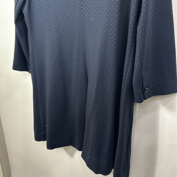 CAbi Carriage button front jacket navy blue dotted long  5658 size large - Picture 10 of 11